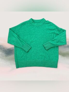 Green Oversized Aerie Crewneck Sweater Size M Fisherman Gremlincore Cozy